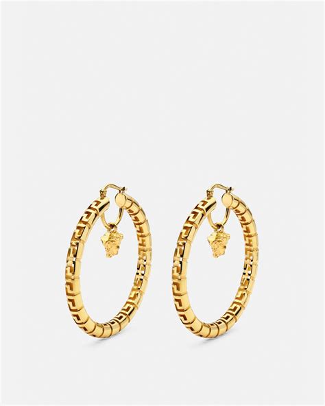 versace gold greca hoop earrings|greca hoop earrings.